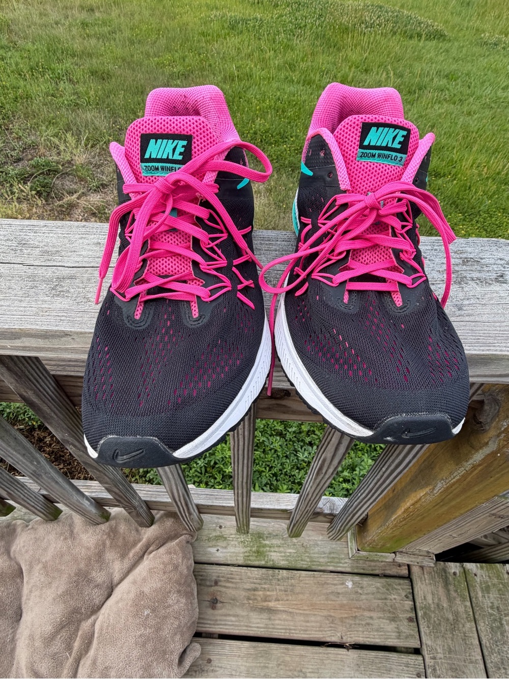 Nike Zoom Winflo 3 Women’s Running Sneakers Size 11 – Black Pink - Picture 2 of 7